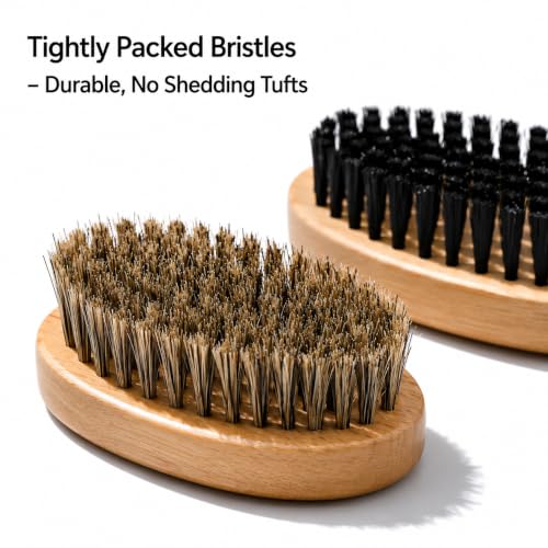 Goat Grooming Brushes, Soft Bristle and Firm Nylon Set, 2 Pack | Wooden Body Brushes, For Goats, Sheep, Calves, Horses, Dogs And Pigs, Face, Leg And Coat Grooming