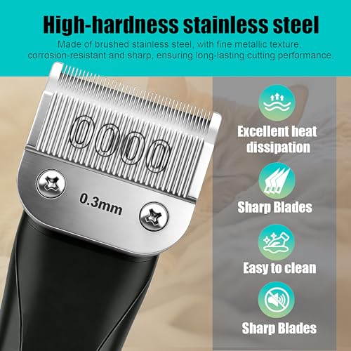 Replacement Ceramic Blade,Compatible with Oster 76,Andis AGC,Wahl KM10 | 0.3mm(1/100") Cutting Length,size OOOO - color: Size 0000