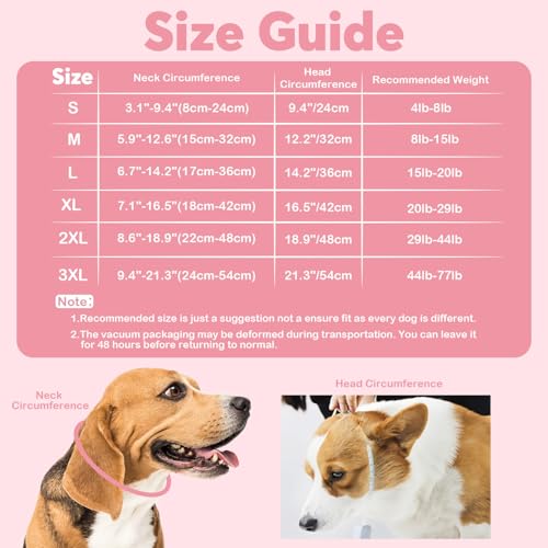 IDOMIK Dog Recovery Collar, Waterproof Soft Dog Cone After Surgery | Comfy Protective Elizabethan Collar Alternative for Dogs Cats, Adjustable Pet Neck Donut Cone Anti-Licking Wounds,Pink,S - color: Pink, size: S