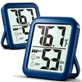 Antonki 2 Pack Room Thermometer Indoor Hygrometer | Monitor Temperature & Humidity, Accurate, Fast Read, Easy To View, Magnetic/Kickstand/Hanging, ℉/℃, w/ Battery, Compact - color: 2 Pcs* Navy Blue