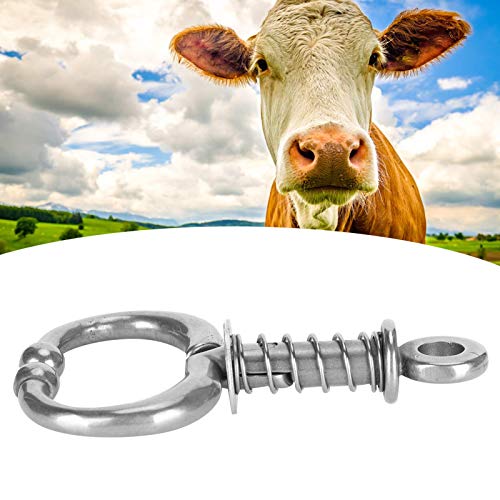 Stainless Steel Bovine Nose Ring - Automatic Spring Nose Pliers & Clamp for Cows and Other Farm Animals