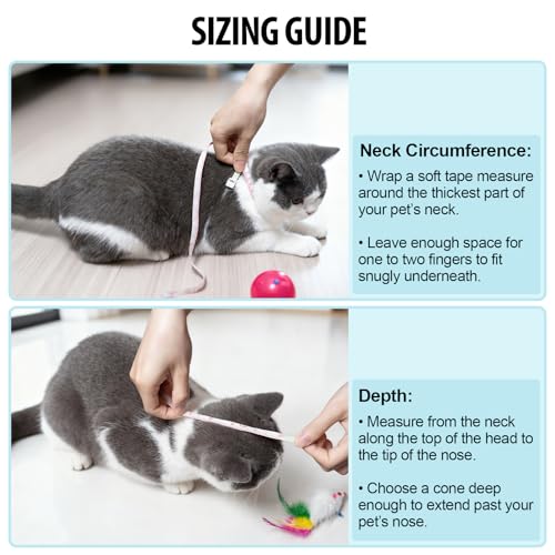 Depets Cat Cone Soft, Adjustable Recovery E-Collar for Pet Neck Size 9.5 in | Lightweight, Waterproof, Easy to Clean, Fits Kittens, Puppies, Rabbits after Surgery or Grooming, Prevents Licking Wounds
