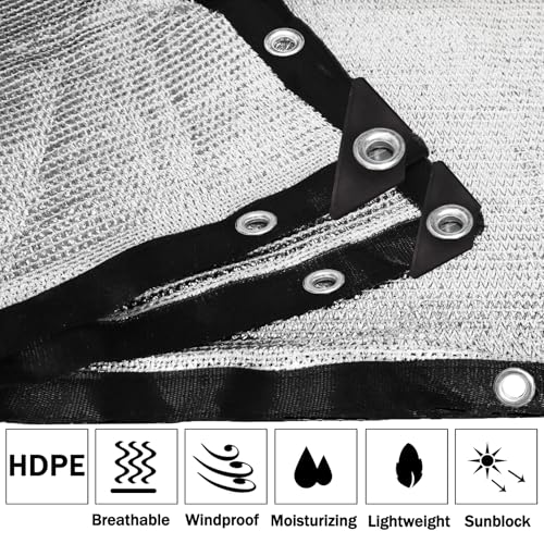 85% Aluminet Shade Cloth with Grommets 13 x 20FT Reflective Sun Shade Tarp | UV Stabilized HDPE Mesh - Breathable Aluminum Shade Cloth for Garden, Greenhouse, Pergola, Backyard & Outdoor Sun Protection - size: 13 ft x 20 ft