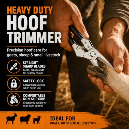 Goat Hoof Trimmers, Sheep Shears, Hoof Kit, Farrier Tools, Nippers, Horse Grooming Supplies Hoof Accessories –Versatile Hoof Wire and Pipe Cutting Tool for Livestock – Silver (1pack)