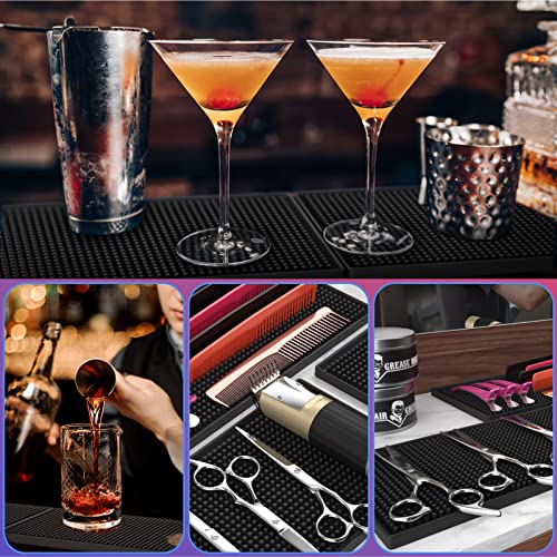 2PCS 12x6in Barber Work Station Mat for Salon, Service Mat Cushion for Bar | Flexible PVC Heavy Duty Antiskid Rubber Mat for Stations, Heat-Resistant Pad Tools for Styling Hair Dryers Hair Trimmers - size: 12x6" - 2PCS