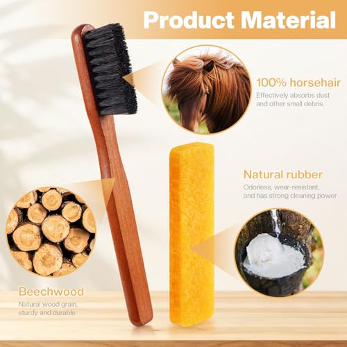 2 Pcs Suede Shoe Brush Nubuck Leather Cleaner Shoes Shine Dauber Crepe Applicators Set with Cleaning Eraser(Detailing Brush with Eraser) - style: Detailing Brush with Eraser
