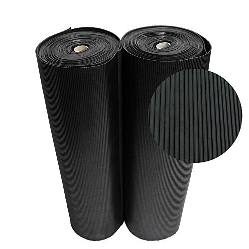 Rubber-Cal Ramp Cleat Non-Slip Outdoor Rubber Mats - 1/8" x 3ft x 1ft - size: 12"L x 36"W x 0.1"Th