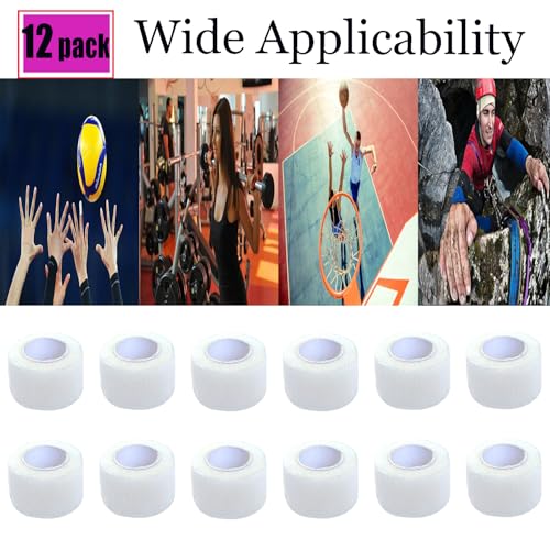 12 Pack Self Adhesive Wrap Bandage - Vet Wrap for Pets, Stretch Self-Adherent Cohesive Tape Breathable Athletic Tape Rolls (1 Inches x 5 Yards Each, White) - color: Blue