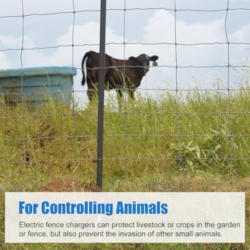 Electric Fence Charger, 5 Mile Plug in Electric Fence Energizer, for Preventing to Prevent Bears, Raccoons, Skunks Intruding - color: BLACK, size: 5 MILE