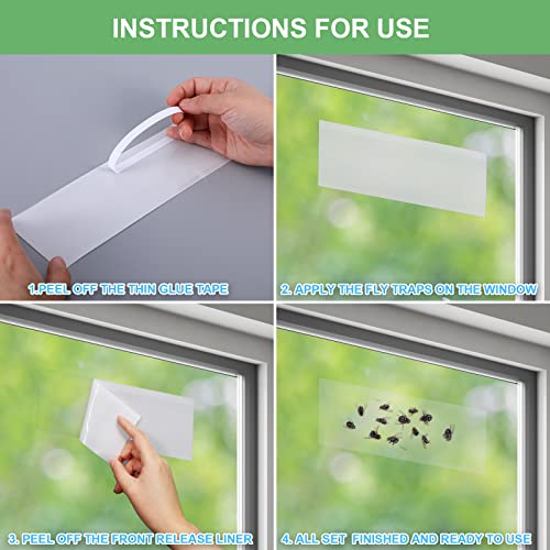 80 Pack Window Fly Traps Sticky,Clear Fly Paper Indoor for Home,Window Sticky Traps Fruit and Housefly Trap Indoor Fly Catcher Bug Traps Gnat Catcher Killer - style: Fly Traps Sticky