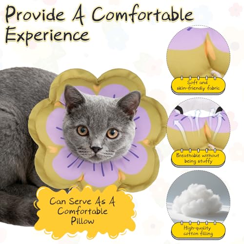 Cat Cone Collar Soft, Cat E Collar Recovery After Surgery to Stop Licking, Adjustable Waterproof Cute Neck Elizabethan Pet Kitten Puppy Donut Pillow for Cats Puppy Wound Healing, Greens - color: Green, size: Small