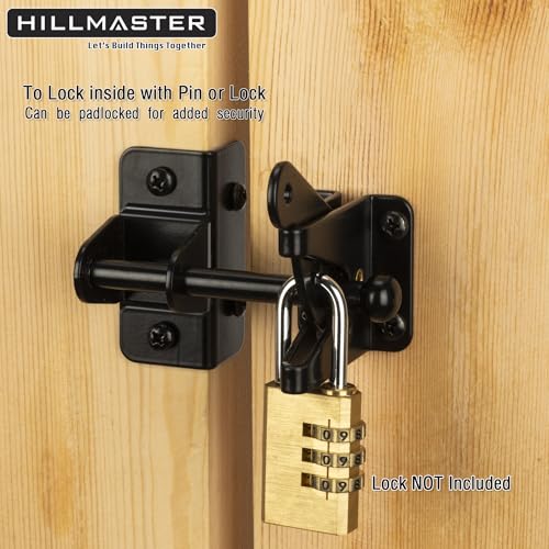 HILLMASTER Self Locking Gate Latch for Wooden Fence,Heavy Duty Gravity Fence Latch Privacy Door Latch for Wood Gate,Metal Gates,Vinyl Fence,Gate Hardware Gate Door Lock for Outdoor Pool,Black Finish - style: Finger Pull