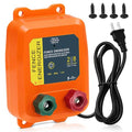 2 Mile AC Powered Low Impedance Electric Fence Charger，0.10 Joule Plug-in Electric Fence Energizer，Contain Small Animals, Keep Out Pests and Wildlife Invasion - color: Orange 0.10 Joule