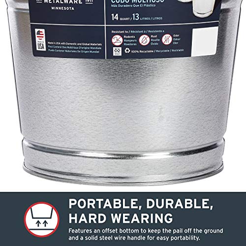 Behrens Galvanized Steel Utility Pail 14-Quart - size: 14-Quart, style: Galvanized