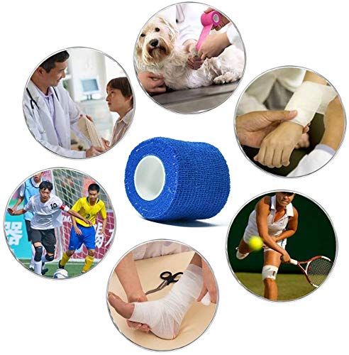 12 Pack Self Adhesive Bandage Wrap, 2" x 5 Yards, Cohesive Athletic Tape | Self Adhesive Bandage Wrap, Kuvvfe Athletic Elastic Cohesive Bandage for Sports Injury,Strain,Knee & Wrist,Ankle Sprains - size: 2x180 Inch (Pack of 12)