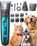 oneisall LED Light 2-in-1 Dog Grooming Clippers & Paw Trimmer Kit | Cordless & 3.7 hrs Runtime, 7 Guide Combs, LED Display, Safe for Paw, Face, Ears, Legs, Body