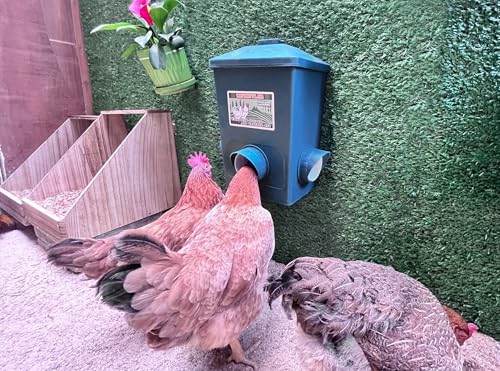 Chicken Feeder, Hanging Automatic Chick Feeders, Chicken Coop Accessories(52 Pounds / 2 Pcs) - color: Midnight Blue