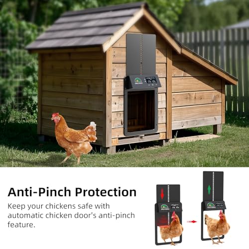 Aluminum Alloy Chicken Door, Automatic Chicken Door with Timer & Light Sensor