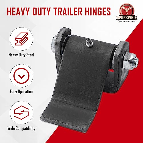 Greaseable Weld-On Trailer Hinges 8Pcs Strap Style Short Leaf Gate Hinges | for Dump Trailers, Trucks & Tailgates, Corrosion-Resistant Steel - size: Pack of 8