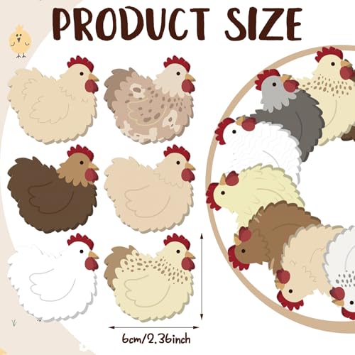 Yinder 24 Pads Chicken Sticky Notes Kawaii Self Adhesive Memo Pads Bulk | Cute Cartoon Shaped for to Do Lists, Party Favors, School Supplies, Office Reminders, Veterinary Clinic Decor - style: Chicken
