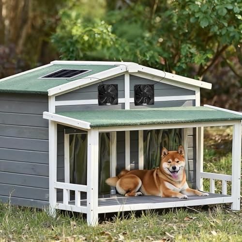 Solar Powered Fan Kit 7 inch Solar Fan for Chicken Coop, Shed, Greenhouse, Outside, Solar Exhaust Fans Solar Panel Fan for Dog Pet Houses