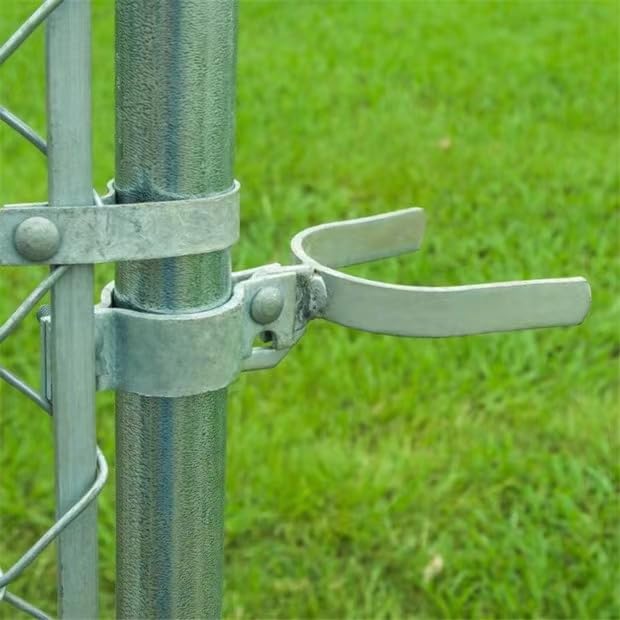 1-3/8" Fork Latch Galvanized Fence Gate Latch for Chain Link Fence Gate Frames with Padlock Hole Wall Mount to Gate Post or Wall (Pack of 1)