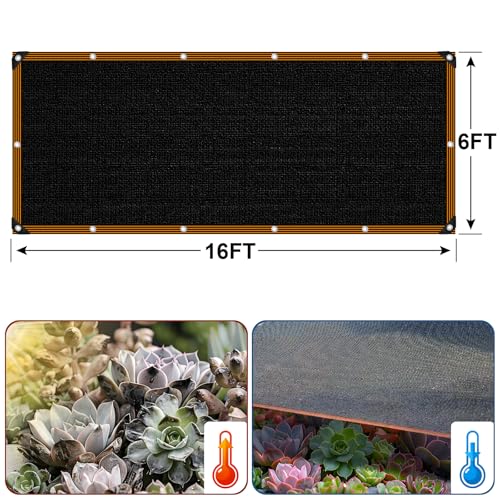 Shade Cloth - for Garden 90% Plant Shades Mesh Tarp with Grommets Outdoor Sun Shades Netting for Chicken Coop Greenhouse Vegetables Pergola Patio Cover - size: 6×16FT