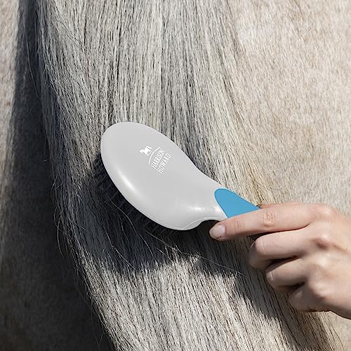Harrison Howard Horse Mane and Tail Brush - Professional Grooming Brush, Equestrian Detangler, Non-Slip, Light Blue - color: Light Blue