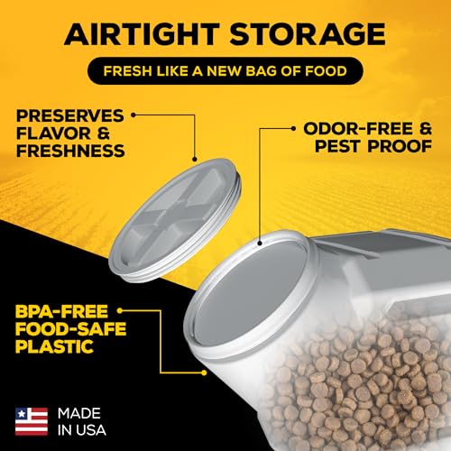 Gamma2 Vittles Vault Pet Food Storage Containers - Sealed Dog and Cat Food Storage Container, Fits up to 25lbs, Made in the USA - [12"L x 13.75"H] | Sealed, Made in USA - size: 25 Pounds