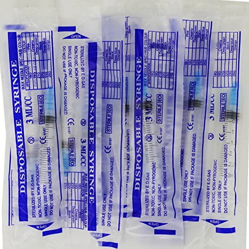 15 Pack 3ml 23Ga Plastic Syringe with Measurement for Scientific Labs and Industrial Dispensing, Disposable Individually Wrapped (15, 3ml-23Ga) - size: 3ml-23Ga