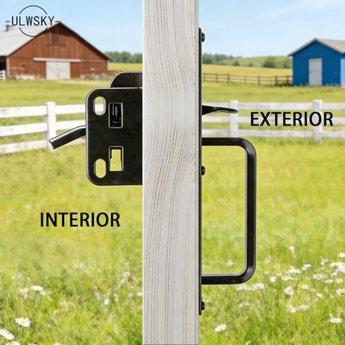 Pack of 1 Thumb Gate Latch Hardware,Gate Latch with Handle,Heavy Duty Gate Latch for Outdoor Fence,Black Double Gate Latch for Backyard,Garden,Farm,Pool Gate,Metal Gate