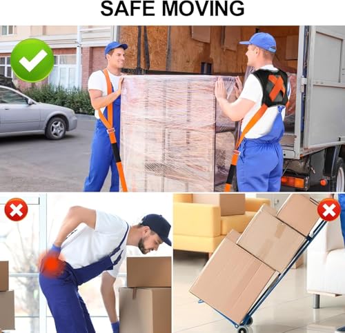 Moving Straps,Adjustable Shoulder Furniture Moving Lifting Strap Easily and Safely for 2 Movers Moving Furniture, Appliances, Mattresses,Heavy Duty up to 800 lbs | Easily and Safely for 2 Movers Moving Heavy Furniture, Appliances, Mattresses,Heavy Duty up