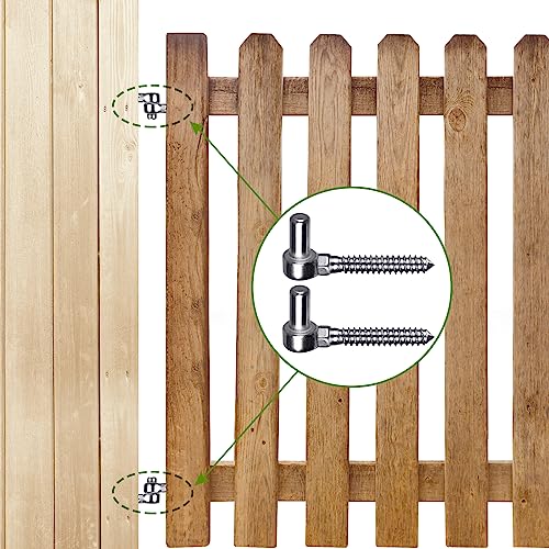Insaga 304 Stainless Steel Gate Hinge, 5/8" Pin Heavy Duty Lag Screw Hinge for Wooden Fence & Farm Gate, One-Piece Molding Post Side Wood Bolt Hinge (2Pcs,M16) - color: M16 Pin Hinge-2Pcs