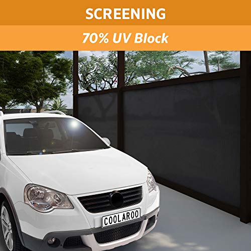 Coolaroo 70% UV Block Prvacy & Screening Fabric - Breathable Fence Cover for Patio, Balcony, Pool, and Play Area, Tear Resistant Windscreen, 6ftx15ft Roll, Black - color: Black, size: 6' x 15'