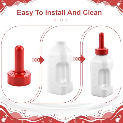 10 Pcs Calf Nipples, 4.33 in Length Silicone Replacement Livestock Feeding Nipples, Small Animal Milk Drink Nipple for Calf Milk Bottles, Dairy Farm