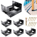 6x6 Post Base for Concrete Heavy Duty Galvanized Post Anchor Base | Post Bracket Kit with 1" Standoff for Deck Patio/Gazebo/Pergola - style: Black With Accessories