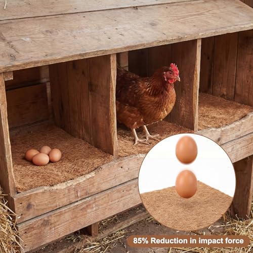 50 Pack Chicken Nesting Pads 11.8x11.8 Inch Natural Coconut Fiber Laying Hen Nest Box Liners Nesting Pads for Chicken Coop Bedding Fit Most Nest Boxes