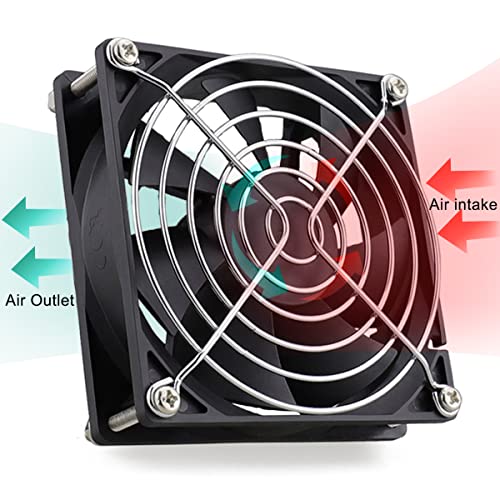 GDSTIME 92mm x 25mm 12V Dual Ball DC Brushless PC Cooling Fan 2-Pin, 2-Pack | 92x92x25mm, 12 Volt Computer Case Fans, Replacement for Wine Cooler, RV Fridge, PSU, Dehumidifier, Inverter, 9225 - size: 92x25mm