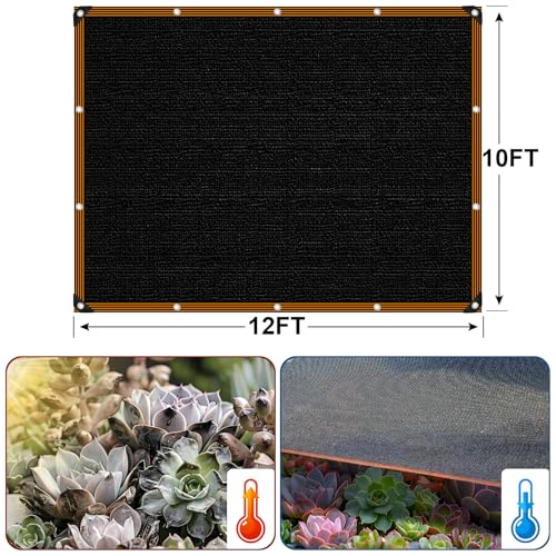 Shade Cloth - for Garden 90% Plant Shades Mesh Tarp with Grommets Outdoor Sun Shades Netting for Chicken Coop Greenhouse Vegetables Pergola Patio Cover - size: 10×12FT