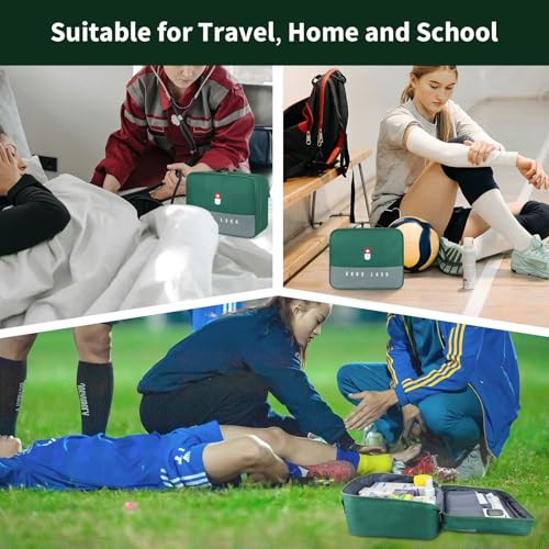First Aid Bag Empty, Multifunction Emergency Medicine Storage Bag for Outdoor Camping Hiking Travel Emergency (Green)