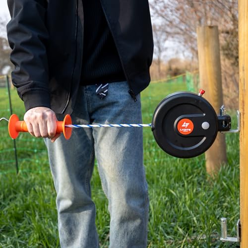 Electric Fence Gate Handle, Built in Diameter 6mm Electric Rope, Length 10M | Retractable, Enter and Exit Without Power Interruption, Uv Resistant, Highly Insulated, Easy To Install, 180° Installation