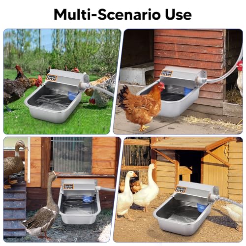 Automatic Water Dispenser for Dog, 3L Dog Water Bowl Dispenser, Stainless Steel Indoor/Outdoor Water Feeder Suitable for Dogs Livestock Chicken Horse, Easy to Clean - size: 3L