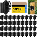 Yaocom 50 Pack Wood Post or T-Post Insulator Pin-Lock Nail-on Electric Wire Fence Insulator for High Tensile Ranch Farm and Property Fencing No Screws Included