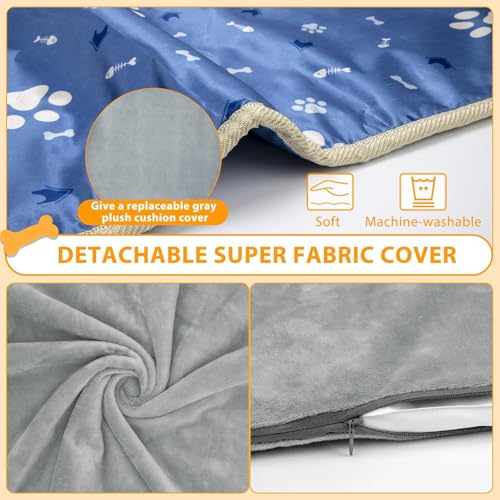Dog Heating Pad Outdoor 28×18in with Adjustable 9 Temp Setting & Timer | Heated Dog Bed Indoor for Cats, Warming Waterproof, Chew Resistant Cord, Replacement Cover for Puppy Kitten