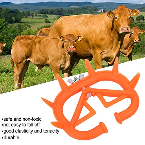 5PCS Cow Nose Ring Farm Livestock Animal Weaner Red Plastic Calf Weaning Nose Rings Spiked Preventing Milk Suckling Farm Livestock Equipment