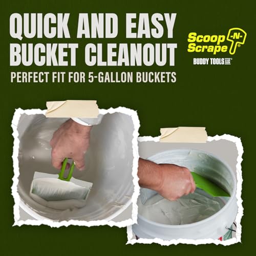 Scoop-N-Scrape Bucket Scoop | Efficient Bucket Scoop for 5-Gallon Buckets - Curved Bucket Trowel - Heavy-Duty Nylon - Scrapes Clean