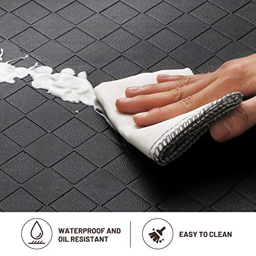 HappyTrends Kitchen Mat Cushioned Anti-Fatigue Kitchen Rug,17.3"x39",Thick Waterproof Non-Slip Kitchen Mats and Rugs Heavy Duty Ergonomic Comfort Rug for Kitchen,Floor,Office,Sink,Laundry,Black | Thick,Soft and Waterproof Non-Slip Mats and Rugs Heavy Duty