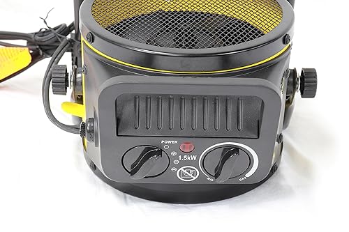 Dura Heat EUH1465 Electric Forced Air Heater with Pivoting Base 5,120 BTU, Yellow, 8.5" Height (Pack of 8) - size: 8.5" Height (Pack of 8)
