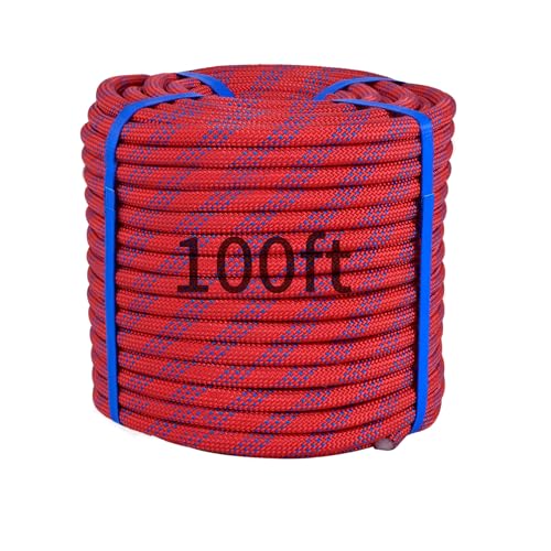 100Ft 3/4 Inch Climbing Rope, Heavy Duty Arborist Rope(Red) - size: 3/4in-100ft-Red