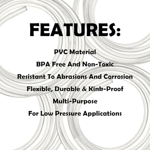 20 Feet PVC- 1/2" ID Clear Vinyl Tubing Food Grade Multipurpose Tube for Beer Line, Kegerator, Wine Making, Aquaponics, Air Hose - size: 1/2" ID, style: 20 Feet